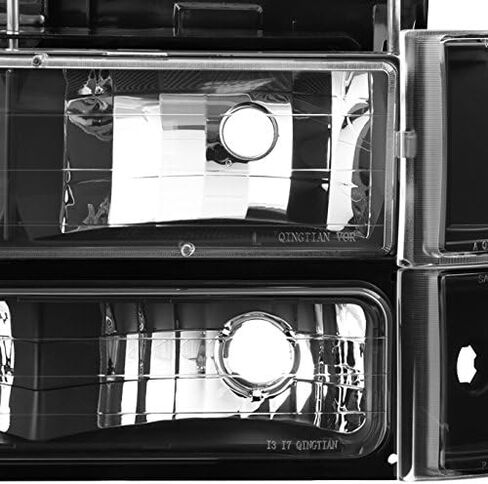 AKKON - For 94-99 GMC Full Size Pickup Truck Suburban Sierra Black Bezel Headlights w/Corner + Bumper Signal Lamps in Kuwait