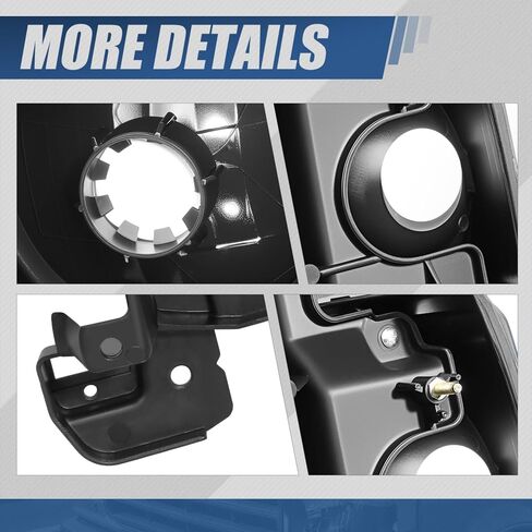 Auto Dynasty Headlights Assembly Compatible with 1987-1991 Ford Bronco F-150 F-250 F-350, Driver and Passenger Side Halogen Headlamps Replacement, FO2502104 FO2503104, Black Housing Clear Corner in Kuwait