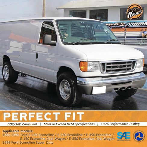 WEELMOTO لـ 1992-1996 Ford E-150 Econoline مجموعة المصابيح الأمامية لـ 1992 1993 1994 1995 1996 E-150 / E-250 / E-350 Econoline استبدال المصابيح الأمامية in Kuwait