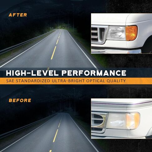 WEELMOTO لـ 1992-1996 Ford E-150 Econoline مجموعة المصابيح الأمامية لـ 1992 1993 1994 1995 1996 E-150 / E-250 / E-350 Econoline استبدال المصابيح الأمامية in Kuwait