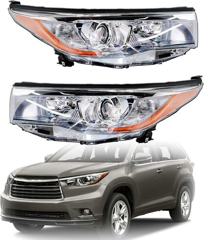 Driver and Passenger Side Headlight Assembly Replacement for Highlander 2014 2015 2016 811500E250 811100E250 in Kuwait