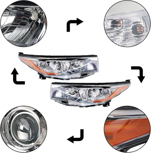Driver and Passenger Side Headlight Assembly Replacement for Highlander 2014 2015 2016 811500E250 811100E250 in Kuwait