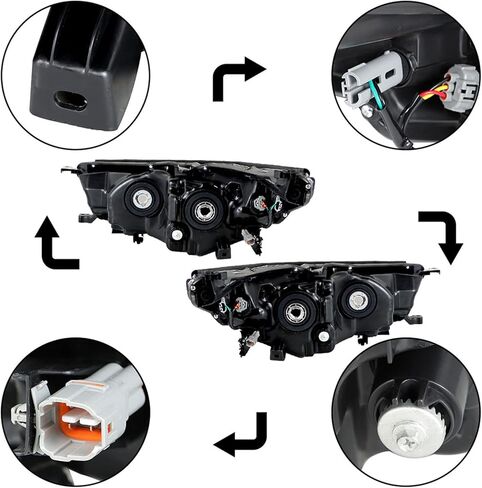 Driver and Passenger Side Headlight Assembly Replacement for Highlander 2014 2015 2016 811500E250 811100E250 in Kuwait