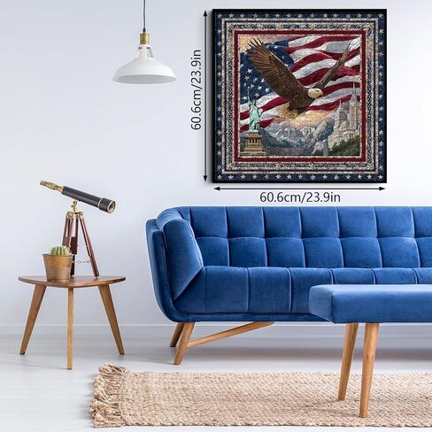 PICKFORU Eagle Puzzles for Adults 1000 Pieces, American Flag Jigsaw Puzzles Quilting Art, Difficult Challenging Impossible Embroidery Puzzle in Kuwait