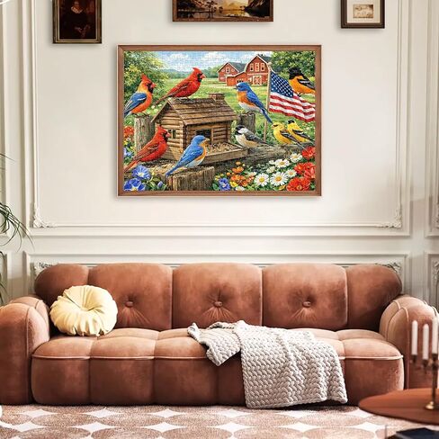 500 Pieces Puzzle for Adults, Birds Scenic Puzzle, Americana Patriotic Puzzles, Animals Jigsaw Puzzles 500 Pieces, Challenging Game Home Decor Birthday Party Gift Toy for Teens Seniors 20.5 * 15 in in Saudi Arabia