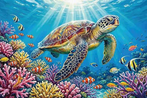 Sea Turtle Jigsaw Puzzles for Adults 1000 Pieces, Colorful Ocean Animal 1000 Piece Puzzle for Adults, Fun Hard Difficult Challenging Jigsaw Puzzles 1000 Pieces for Family Game Night Home Decor Gifts in Saudi Arabia