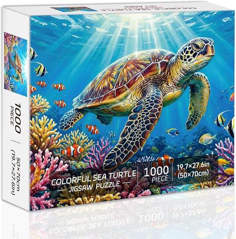 Sea Turtle Jigsaw Puzzles for Adults 1000 Pieces, Colorful Ocean Animal 1000 Piece Puzzle for Adults, Fun Hard Difficult Challenging Jigsaw Puzzles 1000 Pieces for Family Game Night Home Decor Gifts in Saudi Arabia