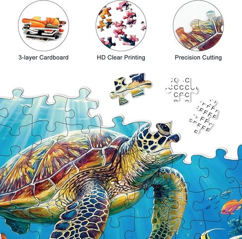 Sea Turtle Jigsaw Puzzles for Adults 1000 Pieces, Colorful Ocean Animal 1000 Piece Puzzle for Adults, Fun Hard Difficult Challenging Jigsaw Puzzles 1000 Pieces for Family Game Night Home Decor Gifts in Saudi Arabia