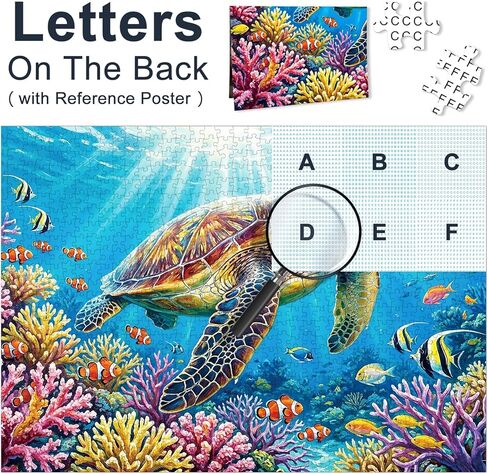Sea Turtle Jigsaw Puzzles for Adults 1000 Pieces, Colorful Ocean Animal 1000 Piece Puzzle for Adults, Fun Hard Difficult Challenging Jigsaw Puzzles 1000 Pieces for Family Game Night Home Decor Gifts in Saudi Arabia