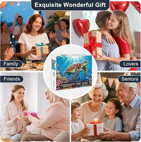 Sea Turtle Jigsaw Puzzles for Adults 1000 Pieces, Colorful Ocean Animal 1000 Piece Puzzle for Adults, Fun Hard Difficult Challenging Jigsaw Puzzles 1000 Pieces for Family Game Night Home Decor Gifts in Saudi Arabia