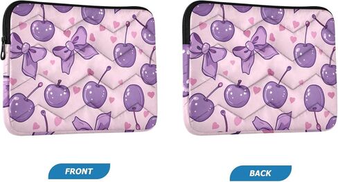 Quilted Laptop Sleeve,Bumps and Scratches,Cherries with Bows in Lilac-Pink Colors Laptop Protective Case for 13-14 inch MacBook Air/MacBook Pro, Notebook, Chromebook Computer in Saudi Arabia