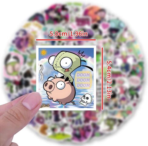 122Pcs Invader Alien Zim Stickers Cool Aliens Stickers, Vinyl Waterproof Sticker for Laptop, Guitar, Water Bottle, Birthday Gifts for Girls, Teens in Saudi Arabia