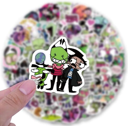 122Pcs Invader Alien Zim Stickers Cool Aliens Stickers, Vinyl Waterproof Sticker for Laptop, Guitar, Water Bottle, Birthday Gifts for Girls, Teens in Saudi Arabia