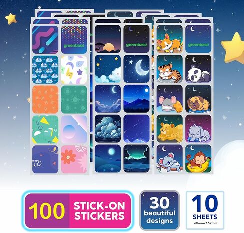 Sleep Stickers for Kids & Adults - 100 Travel Pack Aromatherapy Bedtime Stickers with Lavender, Sweet Orange & Cedarwood - Drug and Melatonin Free Stick-On Sleep Patches for Pillow, Clothing in Kuwait