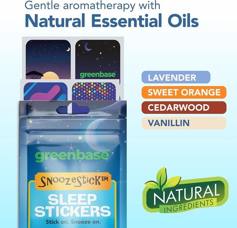 Sleep Stickers for Kids & Adults - 100 Travel Pack Aromatherapy Bedtime Stickers with Lavender, Sweet Orange & Cedarwood - Drug and Melatonin Free Stick-On Sleep Patches for Pillow, Clothing in Kuwait