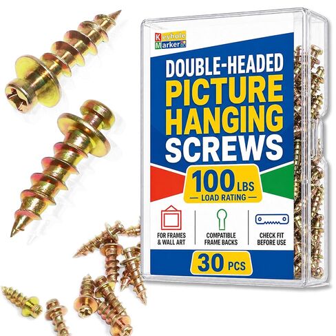 Bear Double Headed Claw Hanger Screws - Ideal for Picture Frames,Mirror,Art,Decor Hanging, for D-Rings, Sawtooth, Wire and Keyholes, Black in Saudi Arabia