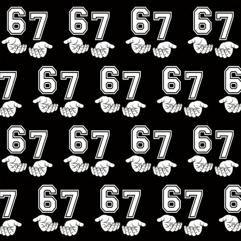 NeoJoy 67 Wrapping Paper Funny 6 7 Meme Kids Boy Birthday Christmas Gift Wrap Black Bag Party Decoration 17x29.5" 10 Sheets In A Roll in Saudi Arabia