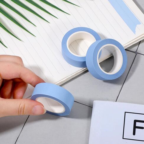 3 Rolls Light Blue Washi Tape, Washi Tape Solid Color Bulk Light Blue Pastel Tapes Decorative Craft Masking Tapes for Home, Office, Journaling, Scrapbooking, Planners, Books & DIY Arts Crafts in Saudi Arabia