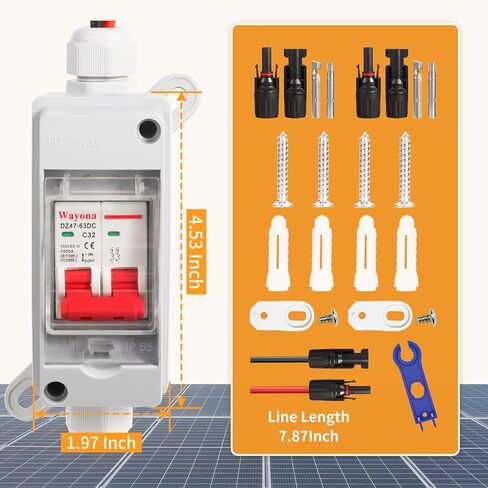 Solar Panel Disconnect Switch DC 500V Solar Circuit Breaker Box 32Amp IP65 Waterproof Miniature Circuit Breaker Solar PV Disconnect Switch Box Outdoor in Saudi Arabia