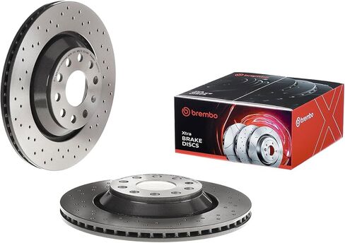 Brembo 09.A200.1X Xtra دوار الفرامل الخلفية المطلي بالأشعة فوق البنفسجية المثقوب AUDI/AUDI (FAW)/CHRYSLER/CUPRA/SEAT/SKODA/VW/VW (FAW)/VW (SVW) OE # 1K0615601N in Kuwait