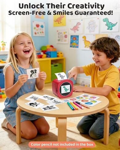 Usteetic Sticker Printer AI Voice-Powered Sticker Maker for Kids – Portable Thermal Inkless Sticker Maker Machine with 3 Paper Rolls–DIY Crafts, Creative Toy Gift for Boys Girls Ages 3+ in Saudi Arabia