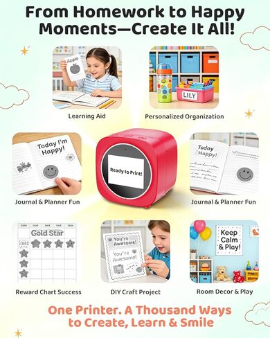 Usteetic Sticker Printer AI Voice-Powered Sticker Maker for Kids – Portable Thermal Inkless Sticker Maker Machine with 3 Paper Rolls–DIY Crafts, Creative Toy Gift for Boys Girls Ages 3+ in Saudi Arabia