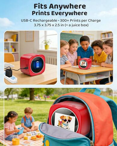 Usteetic Sticker Printer AI Voice-Powered Sticker Maker for Kids – Portable Thermal Inkless Sticker Maker Machine with 3 Paper Rolls–DIY Crafts, Creative Toy Gift for Boys Girls Ages 3+ in Saudi Arabia