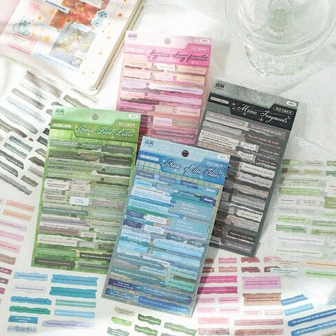 16 Sheets Vintages Words Stickers for Journaling Self Adhesive Paper Small Talk for DIY Art Journaling Scrapbook Planner Album DIY Craft Journaling Card Making Decorations Gifts for Journal Lovers in Saudi Arabia