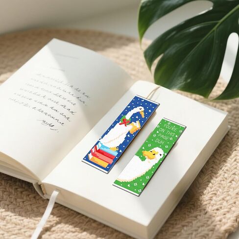FREEBLOSS 6 Set Cross Stitch Bookmark Kits Goose Pattern Stamped Cross Stitch Kit 11CT Embroidery Kit with Instructions for Beginners 20x6cm/8x2.4inch in Kuwait