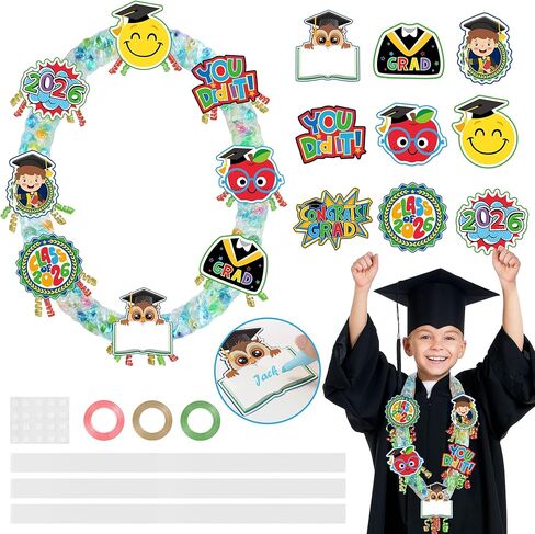 Funnlot Money Leis for Graduation 2026 - Graduation Leis 2026 Pink Graduations Leis Class of 2026 Ribbon Lei Making Kit DIY Flower Sticker Pieces Senior High School College Grad Party Favors Supplies in Kuwait