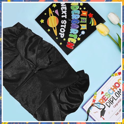 JATEBI 2026 Preschool Graduation Cap Gown Set Graduation Outfit with Tassel Cap Certificate for Boys Girls in Kuwait