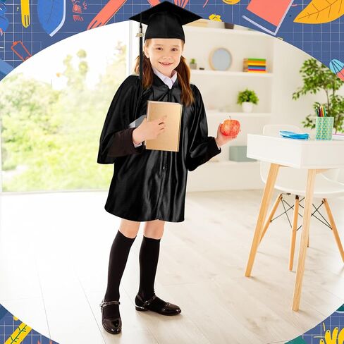 JATEBI 2026 Preschool Graduation Cap Gown Set Graduation Outfit with Tassel Cap Certificate for Boys Girls in Kuwait