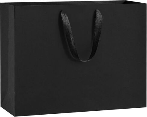 BagDream 16x6x12 Inch 3pcs Large Black Gift Bags with Handles Matte Black Paper Bags For Men's Gift, Birthday Party Favors, Wedding, Shopping, Business, Father's Day in Kuwait