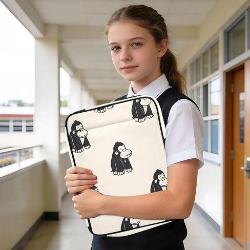 ALAZA Cute Gorilla Pattern 3 Ring Binder Bag with 7-Pocket Accordion File Organizer, Letter Size, Expandable Filing Folder Portfolio & Case Ring Binders in Kuwait