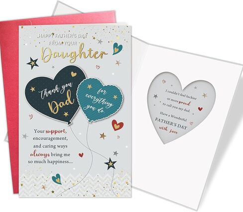 Happy Father's Day Card from Daughter, Heartfelt Father's Day Card for Dad, Dad Fathers Day Gift from Daughter in Kuwait