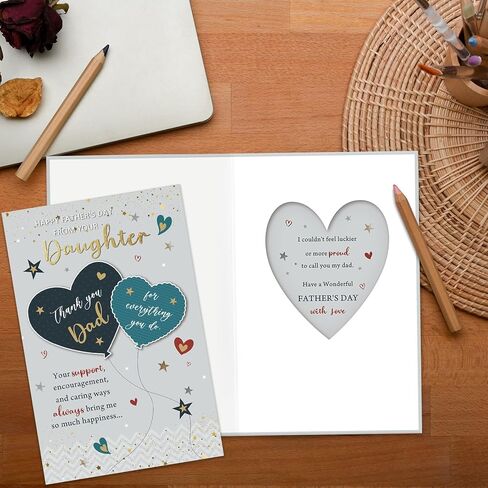 Happy Father's Day Card from Daughter, Heartfelt Father's Day Card for Dad, Dad Fathers Day Gift from Daughter in Kuwait