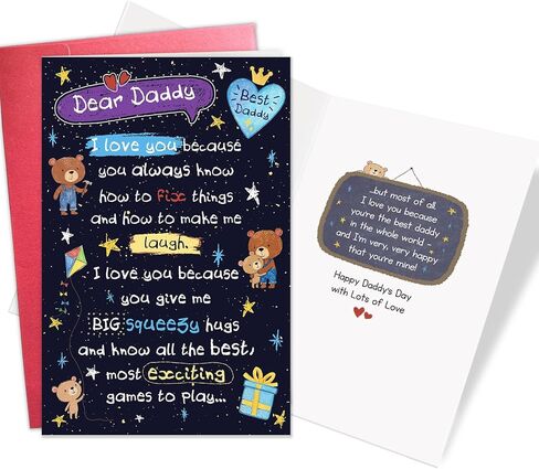Happy Father's Day Card from Daughter, Heartfelt Father's Day Card for Dad, Dad Fathers Day Gift from Daughter in Kuwait