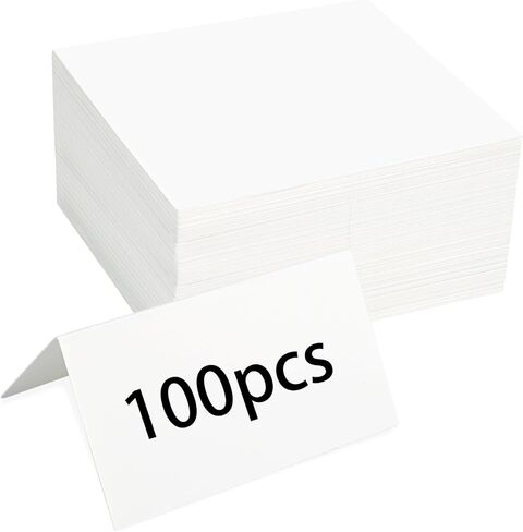 100-Pack Premium Place Cards, 3.5" x 2" Thick Cardstock – Blank Fillable Name Cards for Table Setting, Wedding Seating, Banquet & Dinner Parties in Saudi Arabia