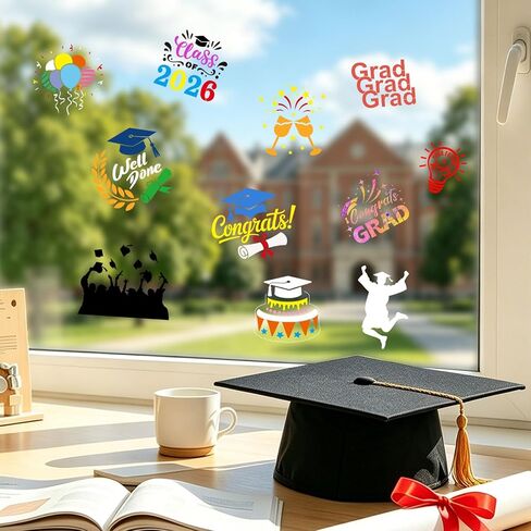 konsait 24 قطعة استنسل التخرج للرسم على الخشب، فئة قابلة لإعادة الاستخدام من 2026 قوالب استنسل للحرف اليدوية استنسل طلاء بخاخ بلاستيكي لرسم الحرف الجدارية القماشية in Kuwait