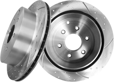 PM Auto Rear 286mm Drilled Slotted Brake Disc Rotors Replacement For 2005-2015 Nissan Xterra in Kuwait
