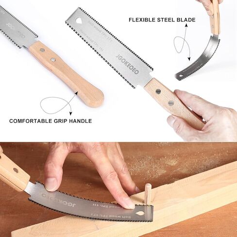 Japanese Hand Saw, 6 Inch Double Edge Flush Cut Saw, SK5 Double Flexible Blade 17/11 TPI Comfortable Hand Wood Handle, Precise and Lightweight Cutting, for Woodworking and Garden Trim in Kuwait