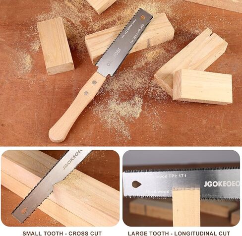 Japanese Hand Saw, 6 Inch Double Edge Flush Cut Saw, SK5 Double Flexible Blade 17/11 TPI Comfortable Hand Wood Handle, Precise and Lightweight Cutting, for Woodworking and Garden Trim in Kuwait