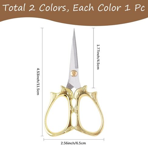 2Pcs Embroidery Scissors Stainless Steel Small Sewing Scissors Detail Shears All Purpose Crochet Accessories for Threading Needlework Yarn Sewing Cross Stitching Crafts Handmade DIY in Saudi Arabia