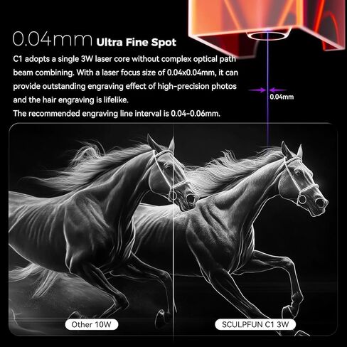 حفارة ليزر صغيرة SCULPFUN C1 مع بكرة دوارة صغيرة SCULPFUN RA، آلة نقش محمولة 3 وات، نقطة فائقة الدقة 0.04 مم، منطقة نقش 150 × 130 مم، تعمل على الخشب والجلود والورق والأردواز in Kuwait
