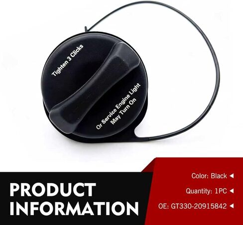 Gas Cap for Chevy Silverado 1500 2500 3500, GMC Acadia Sierra Yukon, Buick Enclave, Leak Prevention Gas Cap Replacement OEM #20915842 GT330 20915842A (Black) in Kuwait