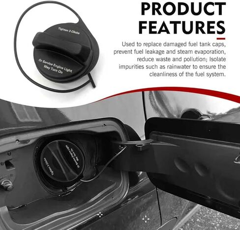Gas Cap for Chevy Silverado 1500 2500 3500, GMC Acadia Sierra Yukon, Buick Enclave, Leak Prevention Gas Cap Replacement OEM #20915842 GT330 20915842A (Black) in Kuwait