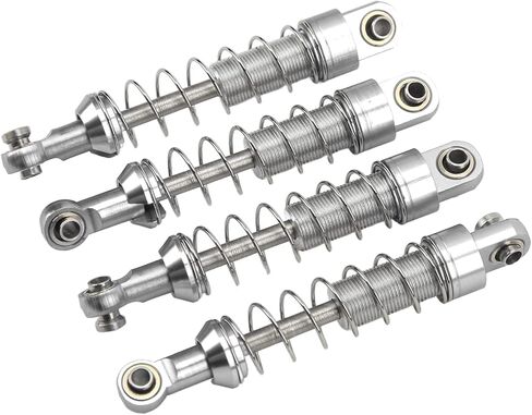 RC Shock Absorber, 2 Pairs Aluminum Alloy Shock Absorber 60mm RC Car Modification Parts for WPL C14 C24 MN D90 99S (Silver) in Kuwait