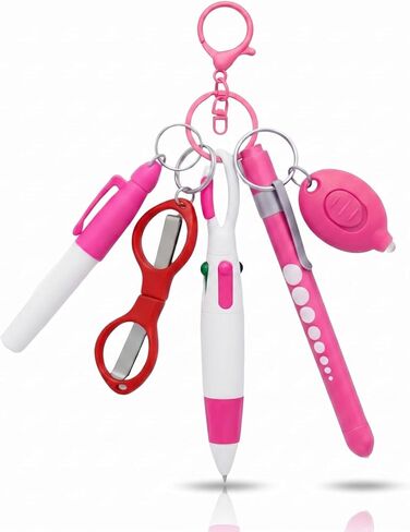 Nurse Pen Set with Permanent Marker, Retractable Ballpoint Pen, Foldable Scissors, Badge Reel Accessories Nursing Keychain Clip for Nursing School Essentials Nurse Accessories, Style G in Saudi Arabia