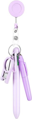 Nurse Pen Set with Permanent Marker, Retractable Ballpoint Pen, Foldable Scissors, Badge Reel Accessories Nursing Keychain Clip for Nursing School Essentials Nurse Accessories, Style G in Saudi Arabia