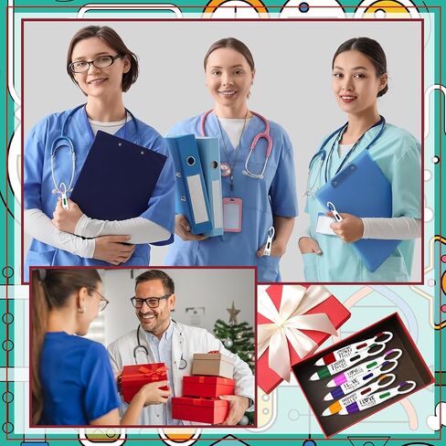 24 Pcs Nurse Pen Set 4-in-1 Multicolor Pens with Buckle Clip on Top Retractable Ballpoint Pens Appreciation Gifts for Nurse Medical Assistant Nursing Office School Supplies in Saudi Arabia